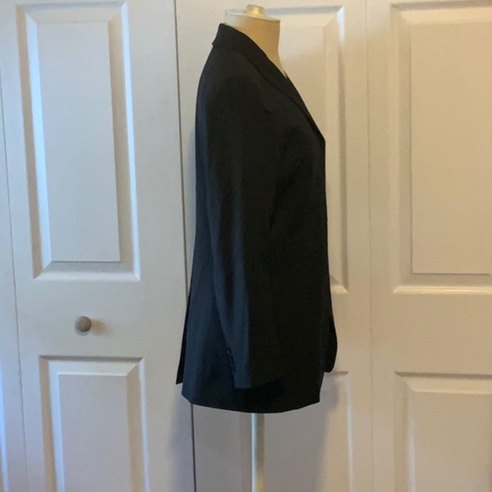 Theory- Long Black 2 Button Structured Wool Blaze… - image 5